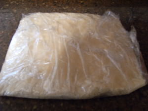 wrapped dough for making shortbread cookies