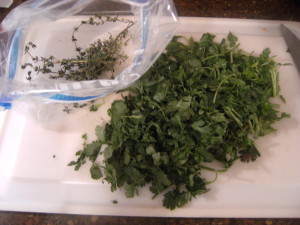 fresh herbs for cooking a beef tenderloin