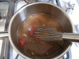 making homemade bbq sauce, step 1