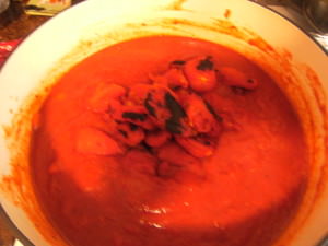 making fire roasted tomato sauce