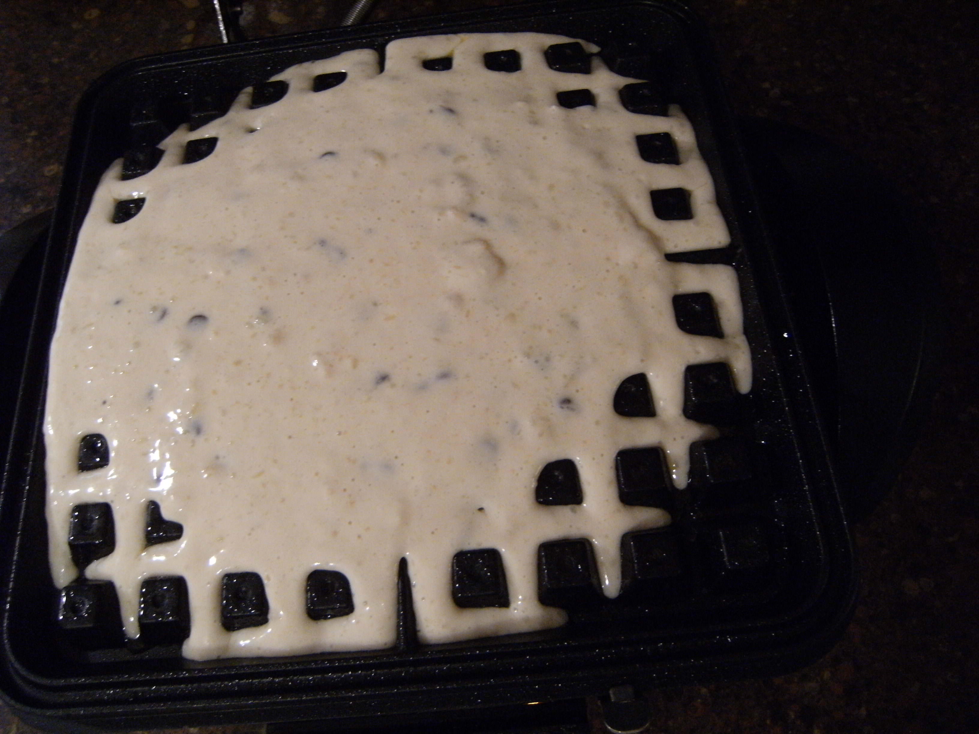 uncooked waffle batter