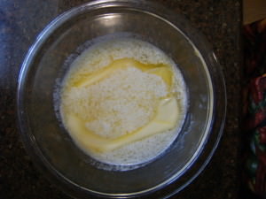 melted butter for homemade corn muffins