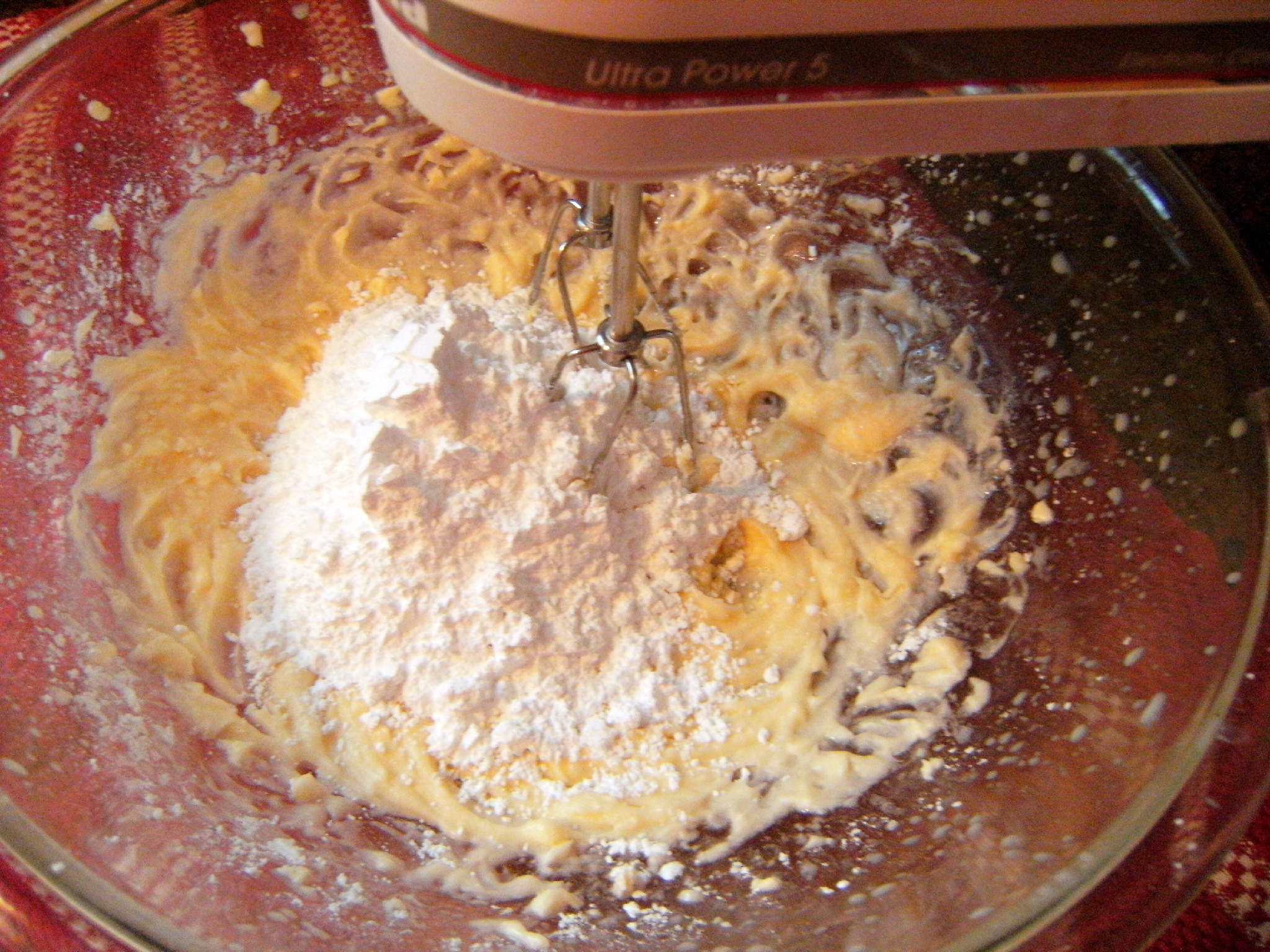 making dough for egg nog cookie logs