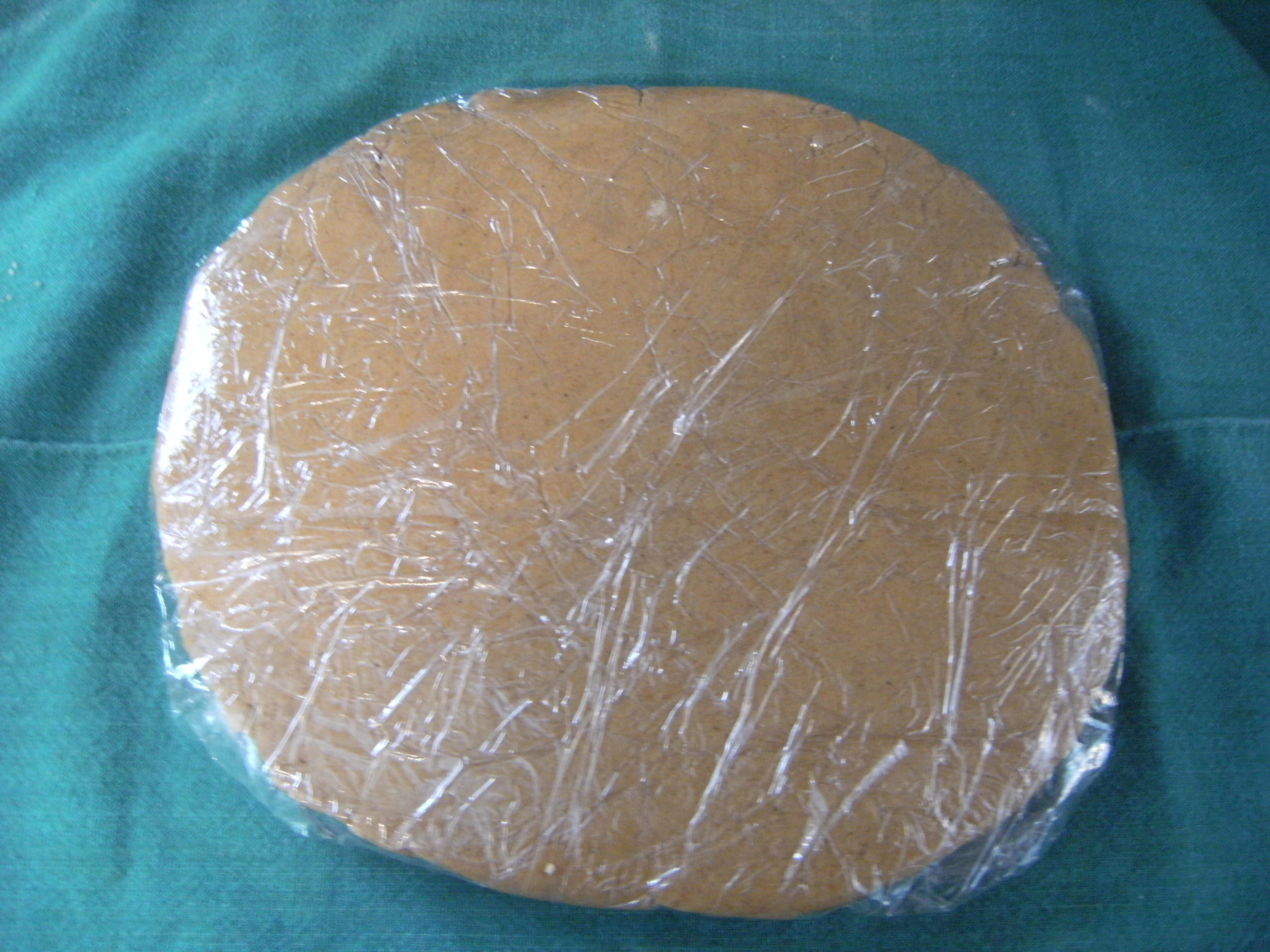 A disc of pfeffernusse cookie dough