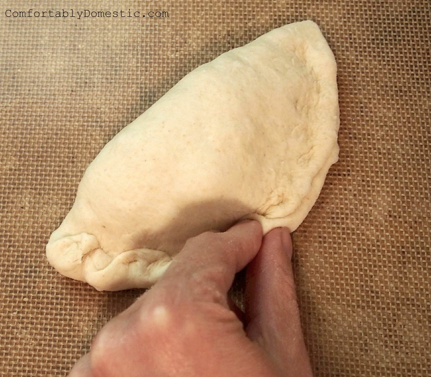 fold and crimp the dough