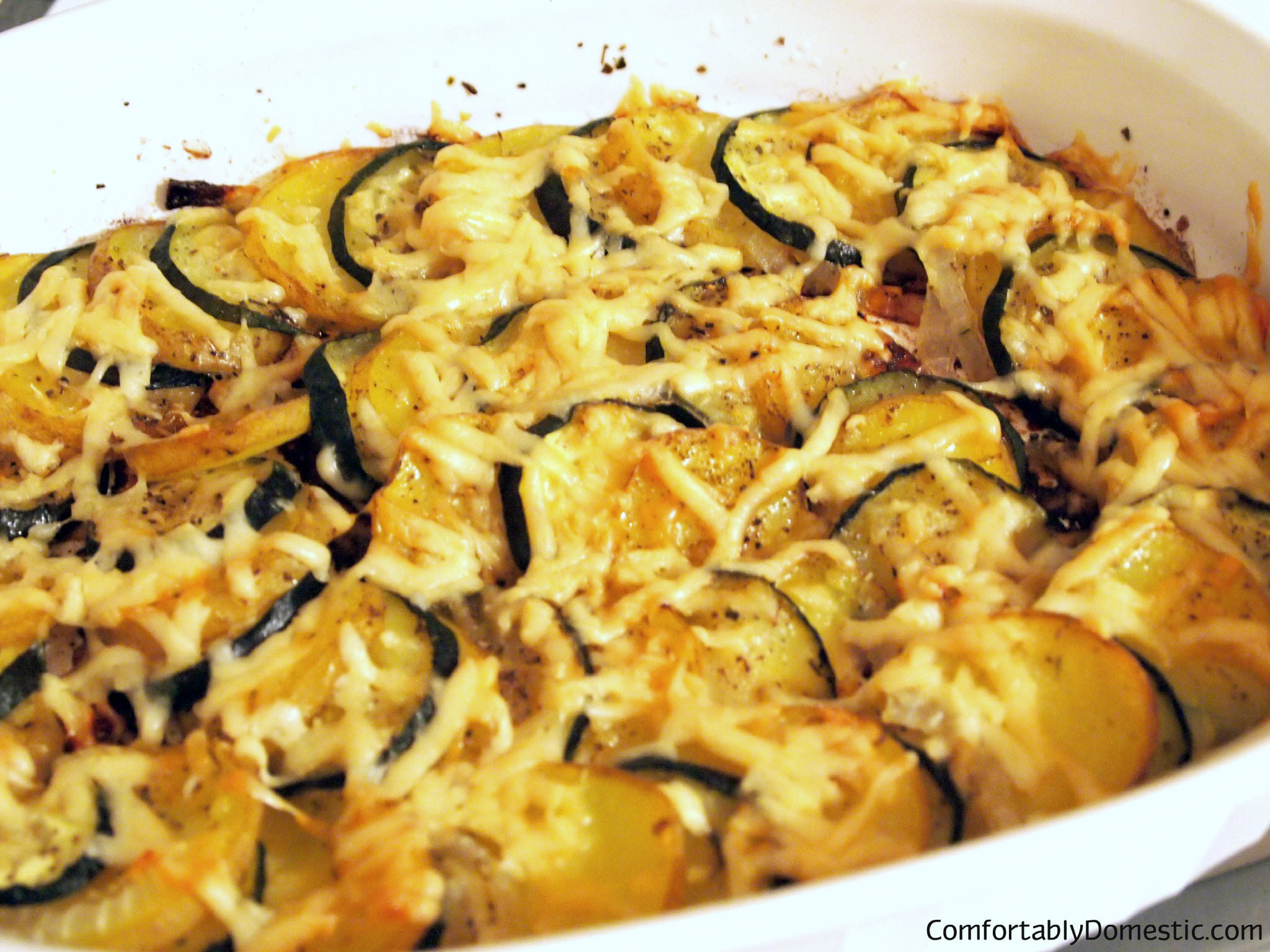 Potato-Zucchini Gratin | ComfortablyDomestic.com