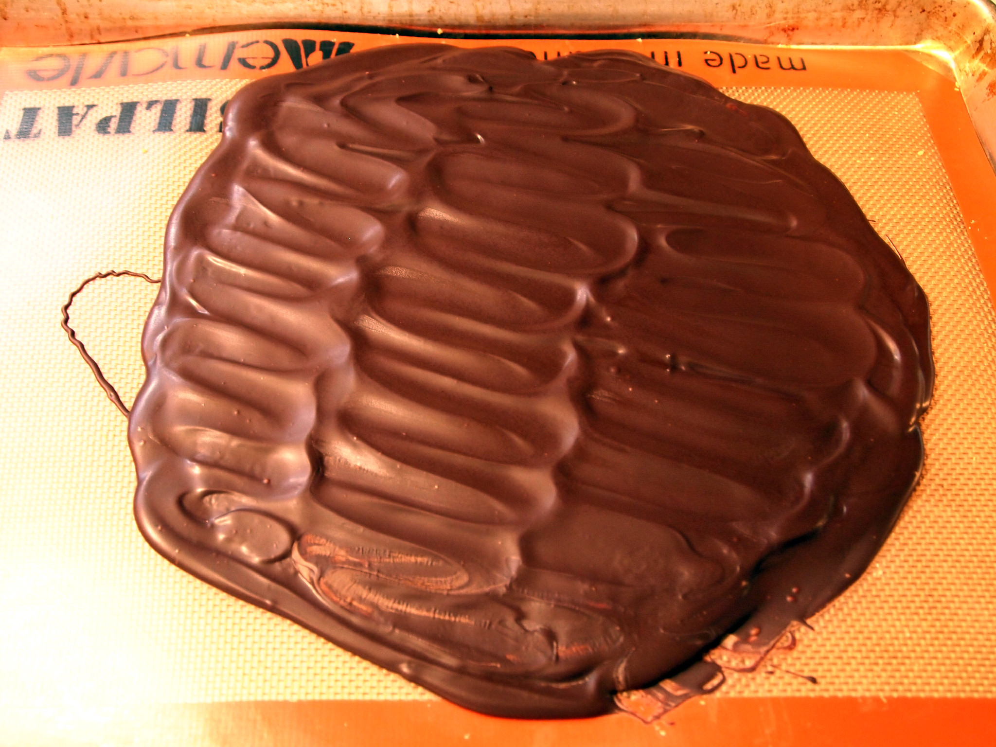 Dark Chocolate SunButter Candy Bars, before cutting