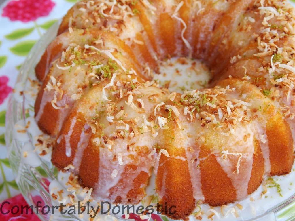 Coconut Bundt Cake with Key Lime Glaze  | ComfortablyDomestic.com
