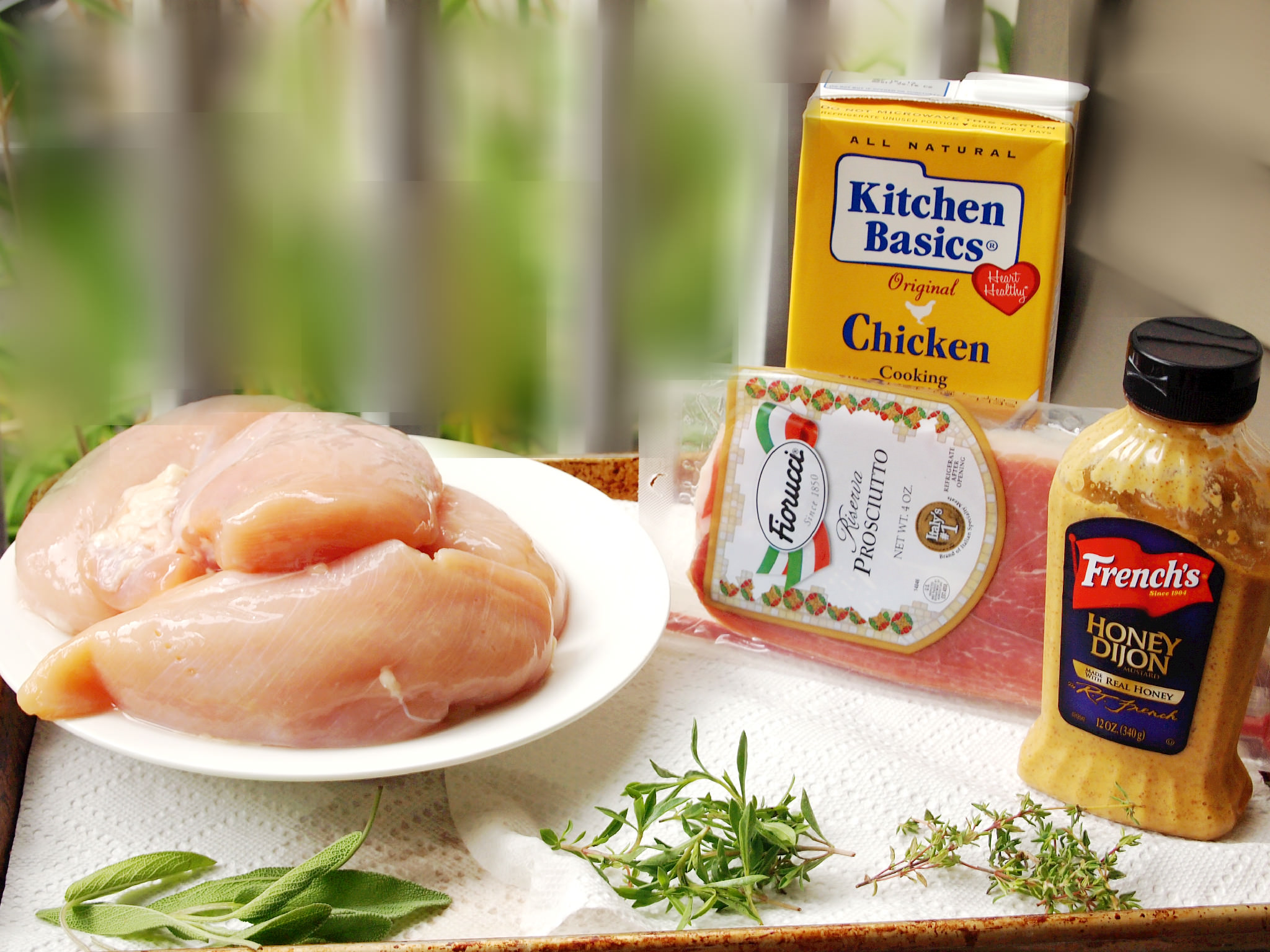 Ingredients to make Chicken Prosciutto Roll Ups