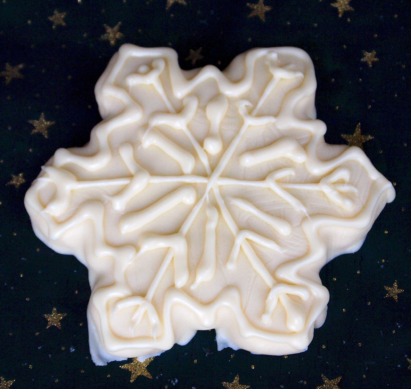 Decorated Shortbread Snowflake Cookies - Comfortably Domestic with White Chocolate standing in for royal icing.