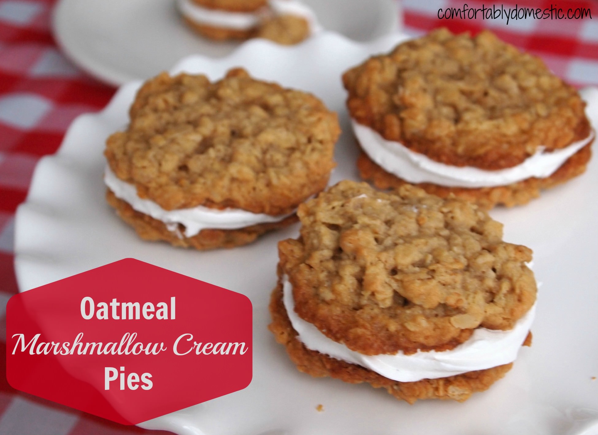 Homemade Oatmeal Marshmallow Cream Pies via Comfortably Domestic