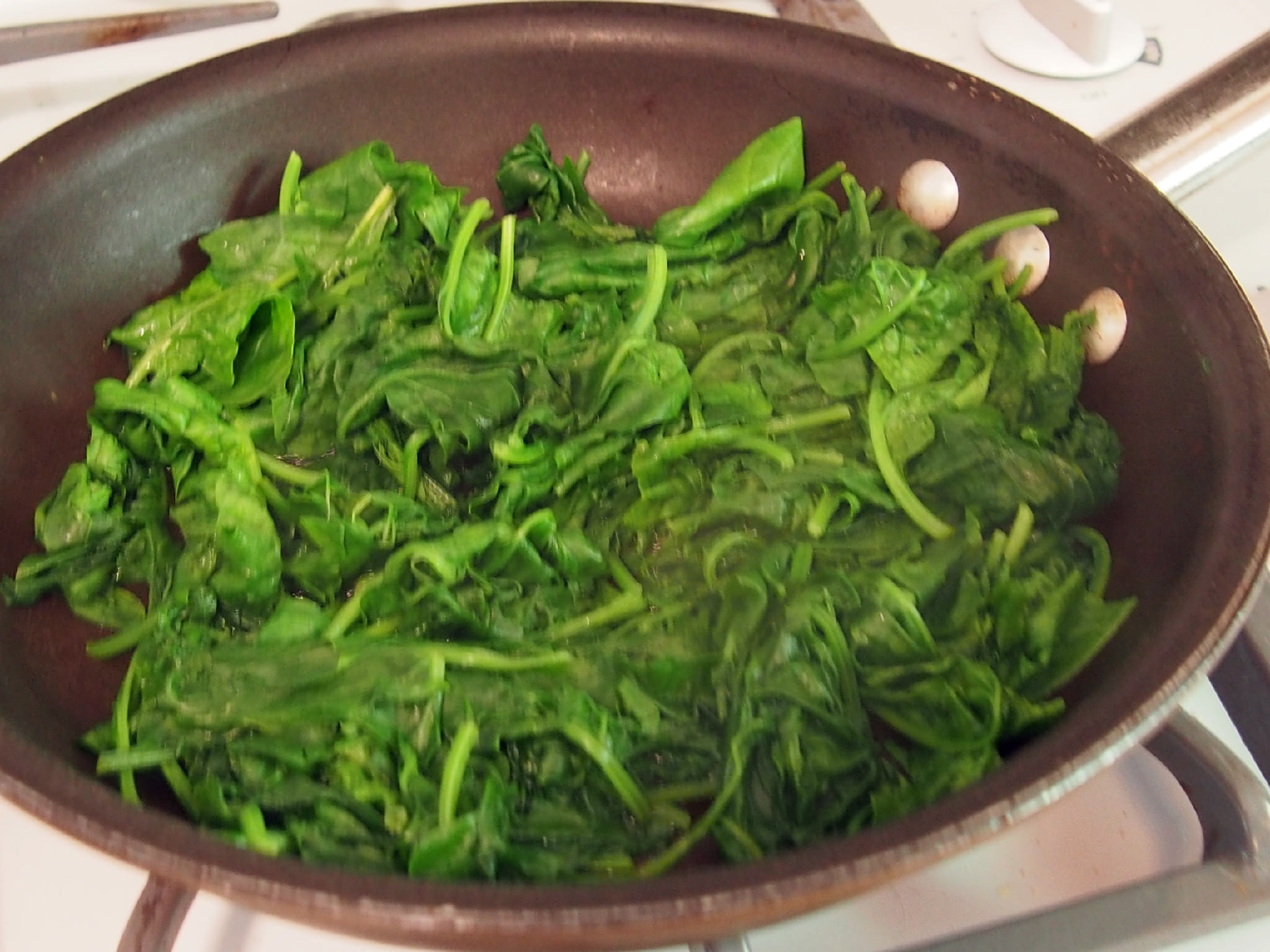 wilting spinach