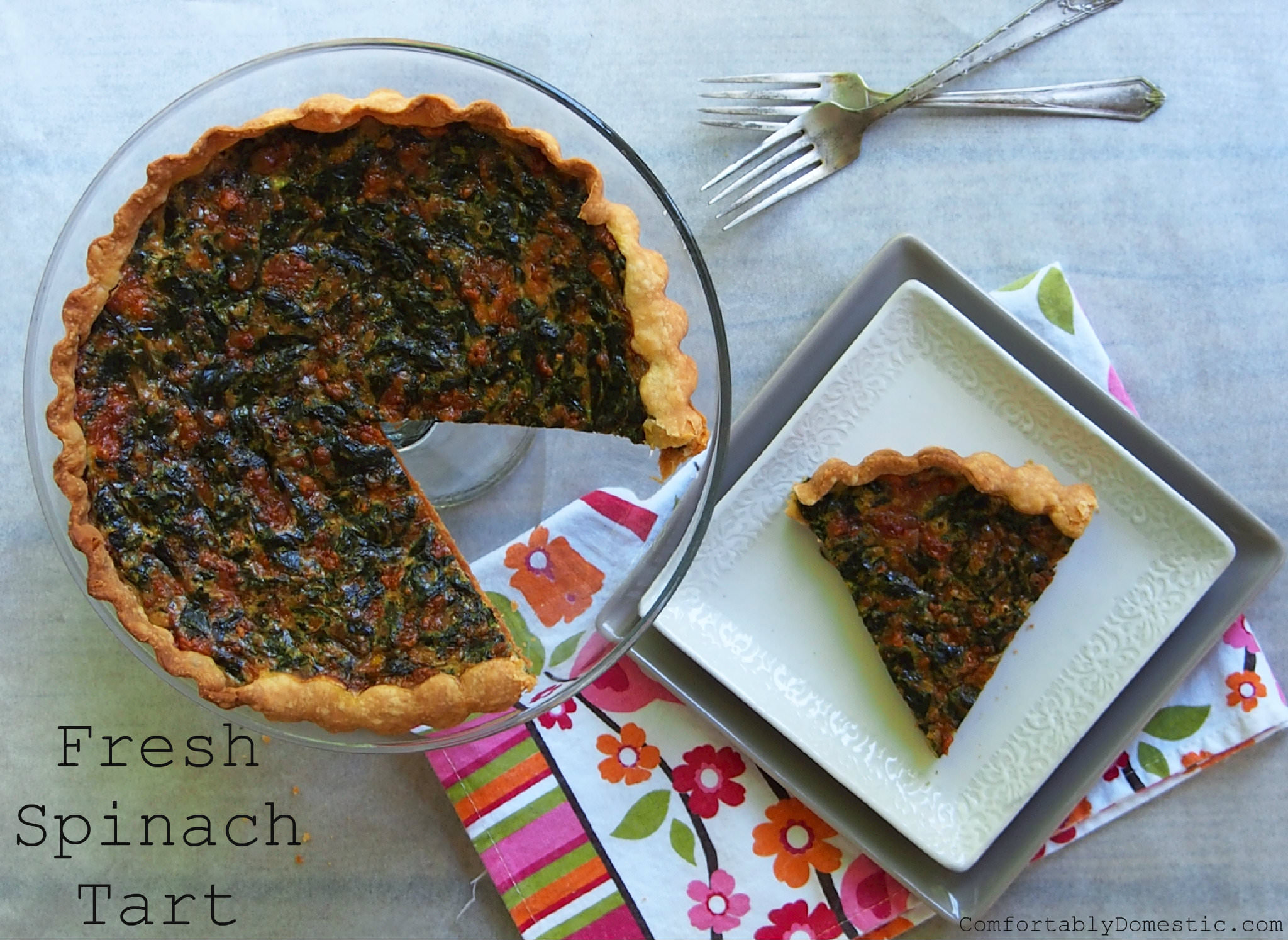 Fresh Spinach Tart | ComfortablyDomestic.com