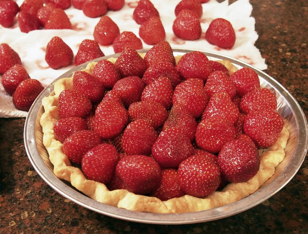 strawberries in pastry