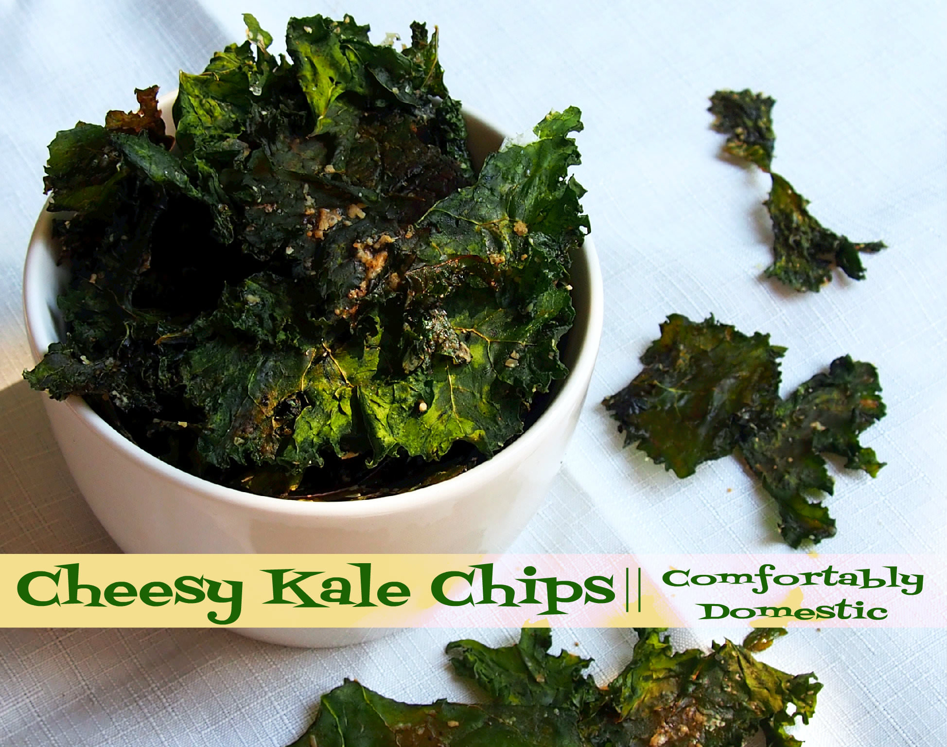 Cheesy Kale Chips | ComfortablyDomestic.com