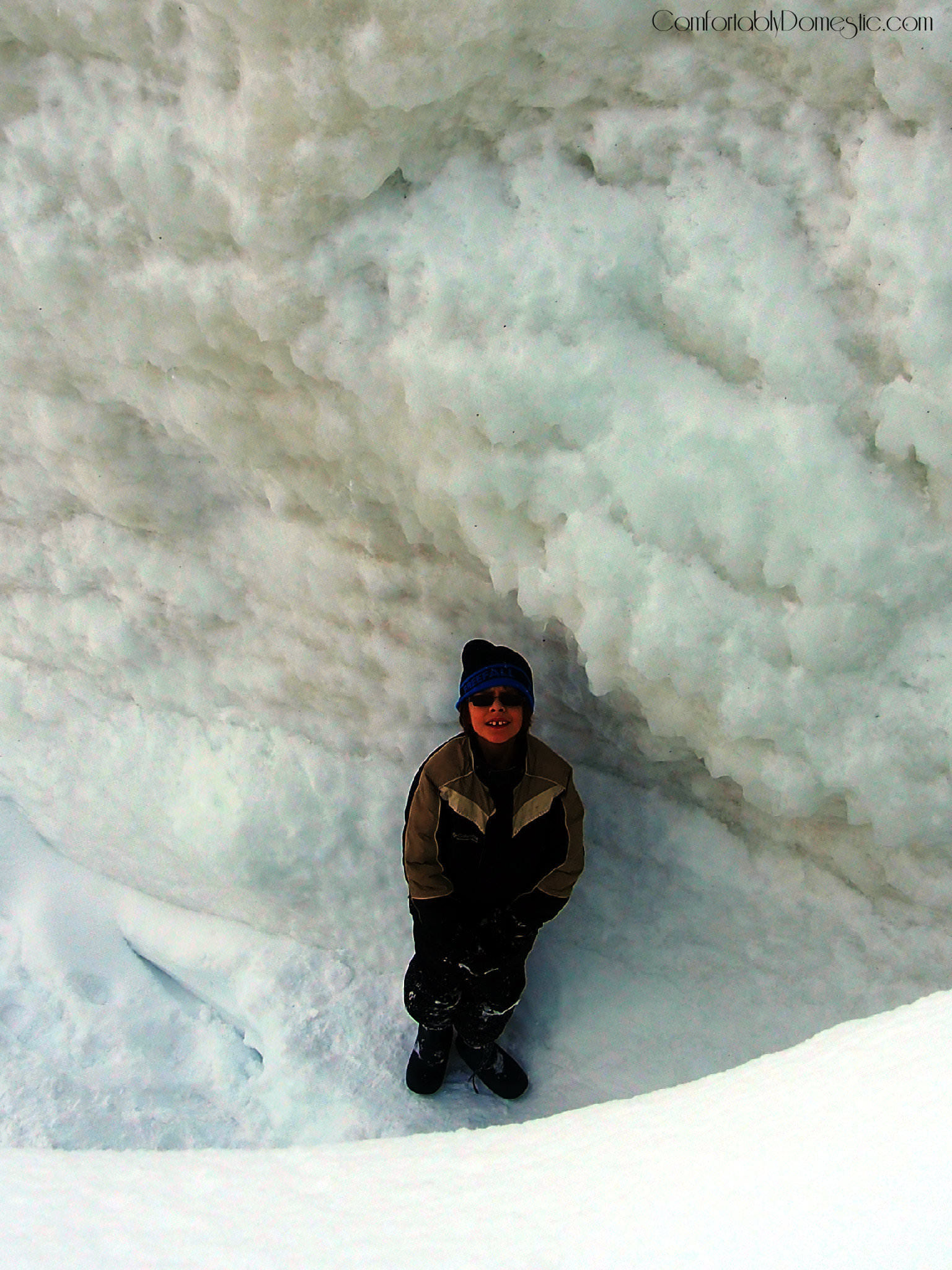 Son #2 at the bottom of an ice trench