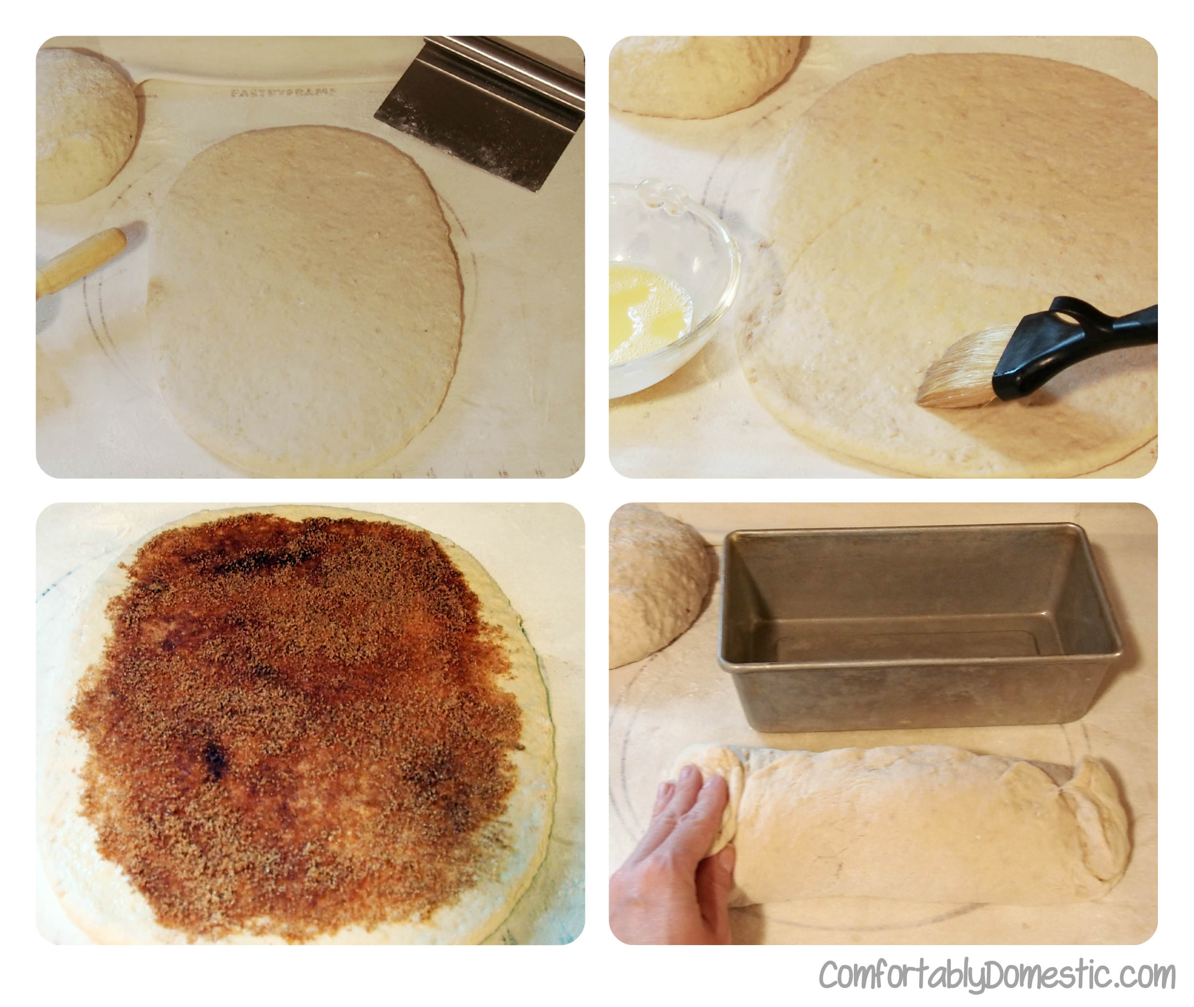 No Knead Cinnamon Swirl Bread process | ComfortablyDomestic.com