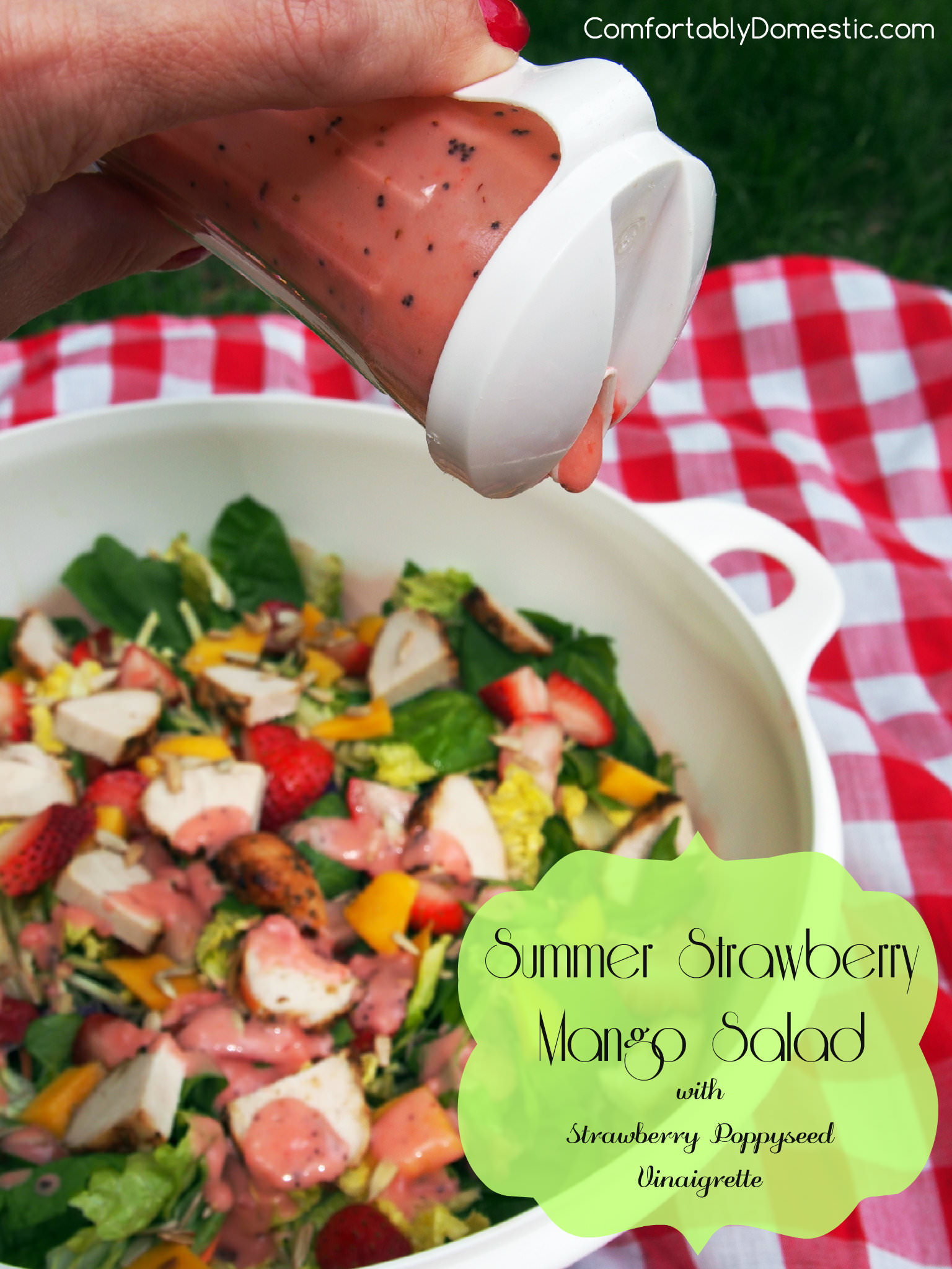 Summer Strawberry Mango Salad | ComfortablyDomestic.com