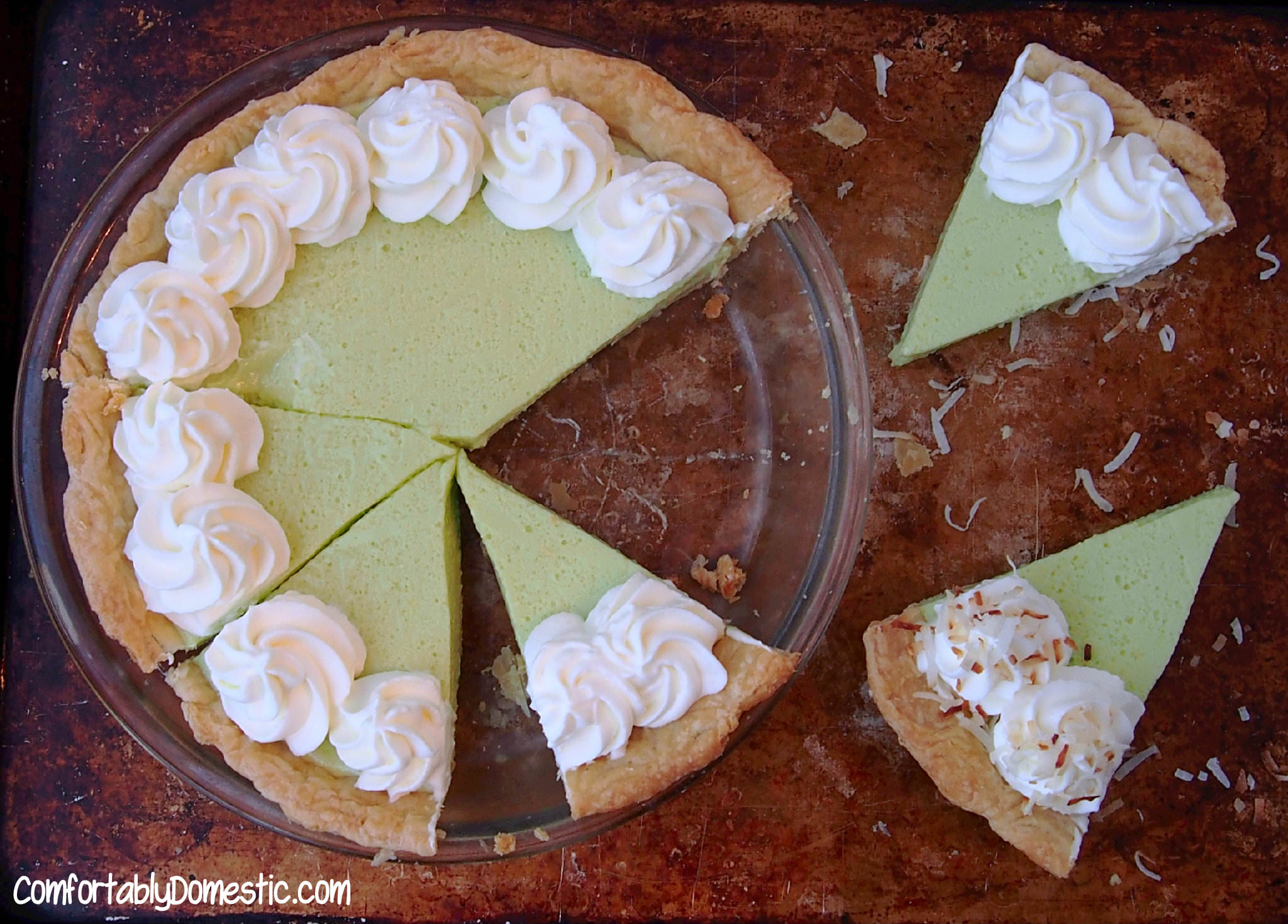 Key Lime Pie with Coconut Whipped Cream | ComfortablyDomestic.com
