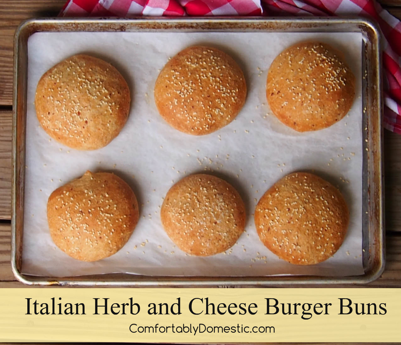 Italian Herb and Cheese Burger Buns | ComfortablyDomestic.com