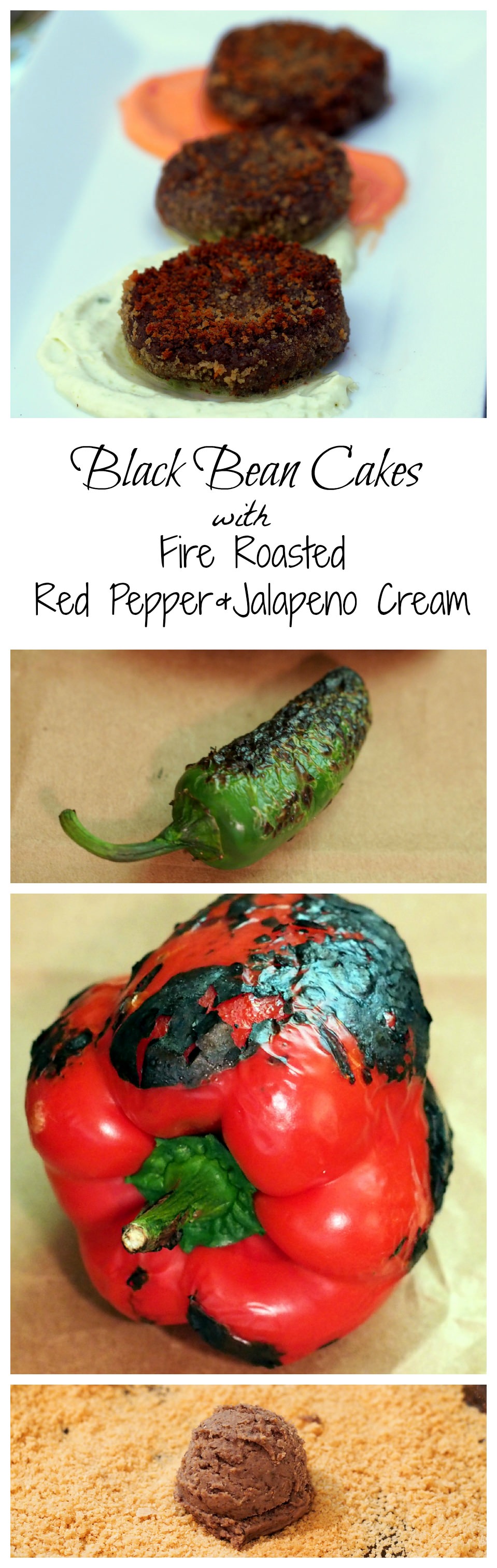 Black-Bean-Cakes-Fire-Roasted-Red-Pepper-and-Jalapeno-Cream | ComfortablyDomestic.com