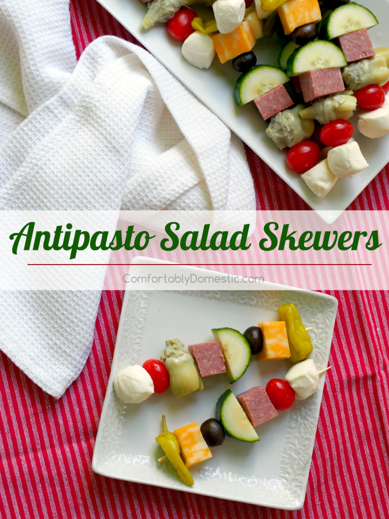 Antipasto Salad Skewers | ComfortablyDomestic.com