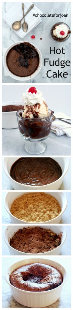 Hot Fudge Cake - This easy dump cake recipe was made in loving memory of Joan from Chocolate, Chocolate, and More | Get the recipe on ComfortablyDomestic.com