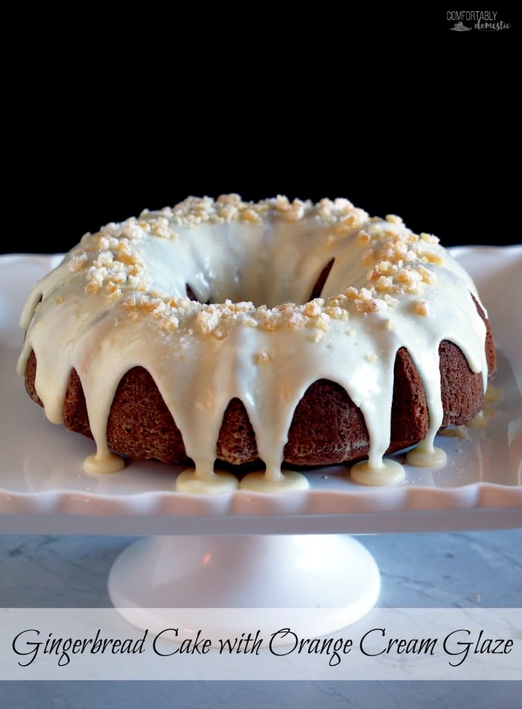 Gingerbread Cake with Orange Cream Glaze | ComfortablyDomestic.com