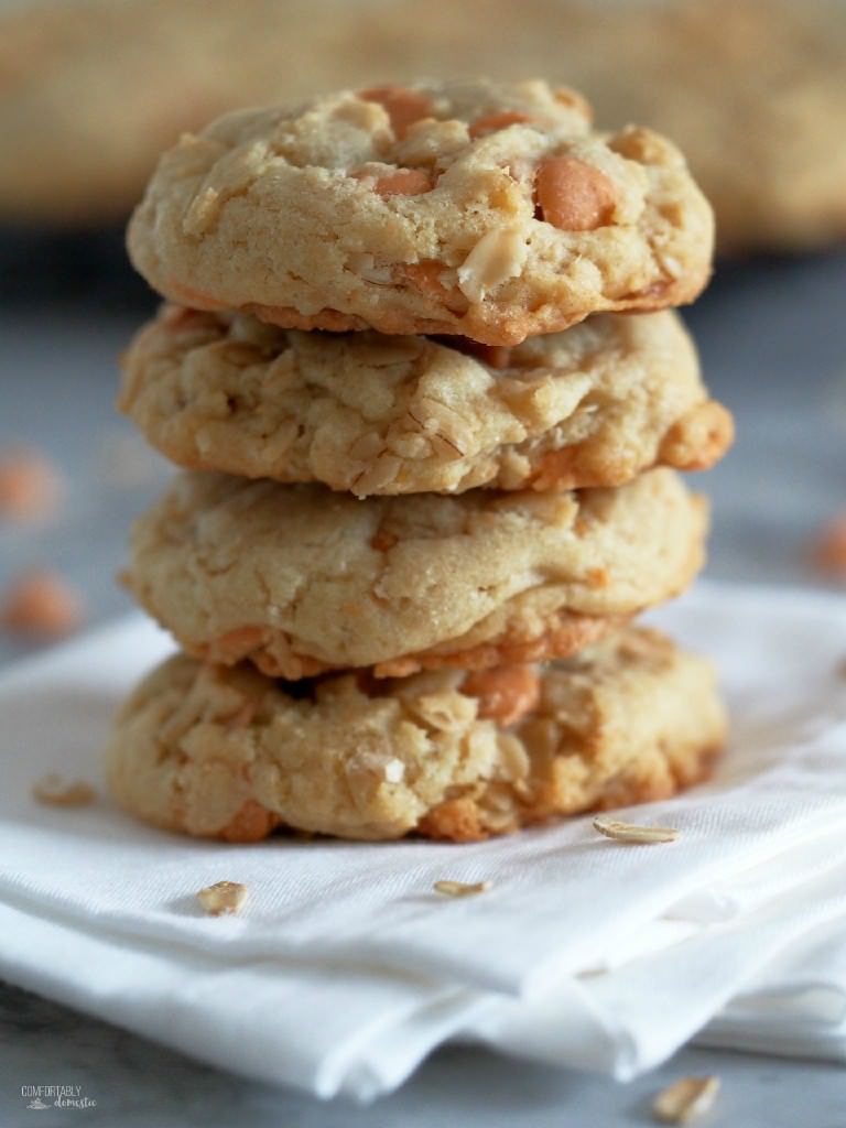 Soft-Batch-Oatmeal-Scotchies-Cookies-are-so-moist-and-gloriously-soft-with-a-delightfully-sweet-kiss-of-butterscotch-morsels | ComfortablyDomestic.com