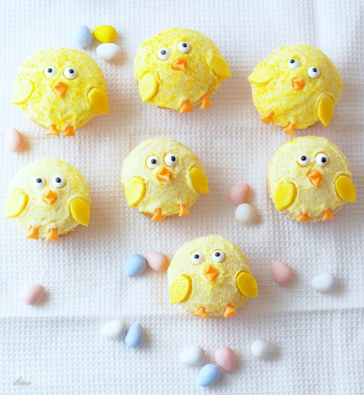 Baby-Chick-Cupcakes are bright lemon cupcakes all dressed up as baby chicks for sweet treats that are destined to bring a smile to Easter and baby shower dessert tables.