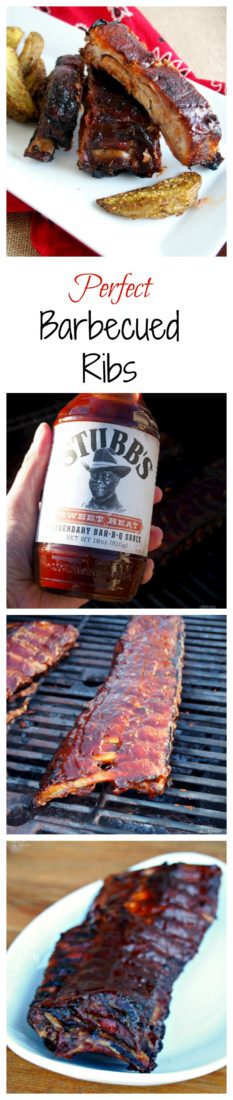 Perfect Barbecued Ribs are slow roasted and finished on the grill with a sticky-sweet sauce, for ribs that are fall-off-the-bone tender.