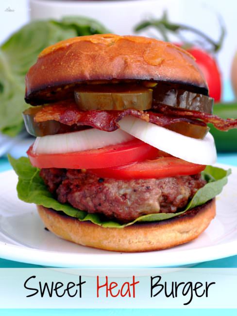 Sweet-Heat-Burgers are a perfectly seasoned blend of beef and pork, layered with sweet and spicy elements that are so good, it’s destined to become your new signature burger.