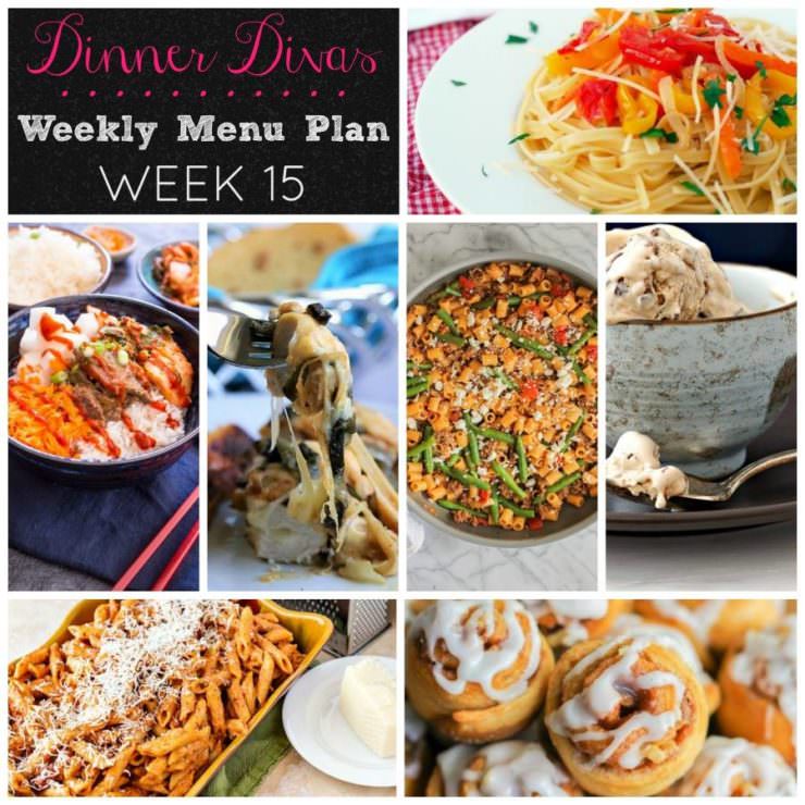 Weekly-Menu-Plan Week 15 focuses on delicious 30 Minute Meals that are ready in a flash to feed your family well with very little effort during the week 