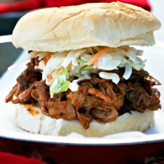 Super Bowl Party Food, including slow cooker BBQ Pulled Pork Sandwiches