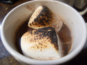 Toasted Marshmallow Malted Hot Chocolate - Recipe on ComfortablyDomestic.com