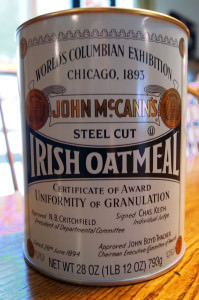 Can of Irish Oatmeal