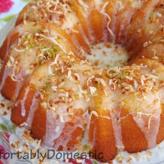 Coconut Bundt Cake with Key Lime Glaze | ComfortablyDomestic.com