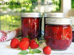 No sugar added strawberry-basil jam transforms summer's freshest strawberries and fresh basil into a delicious, naturally sweetened condiment.
