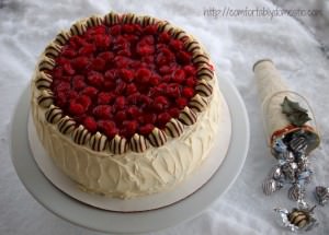 Black forest cake is an indulgent chocolate-cherry dessert. Layers of rich chocolate cake, sweet cherry filling, and white chocolate buttercream frosting. | ComfortablyDomestic.com