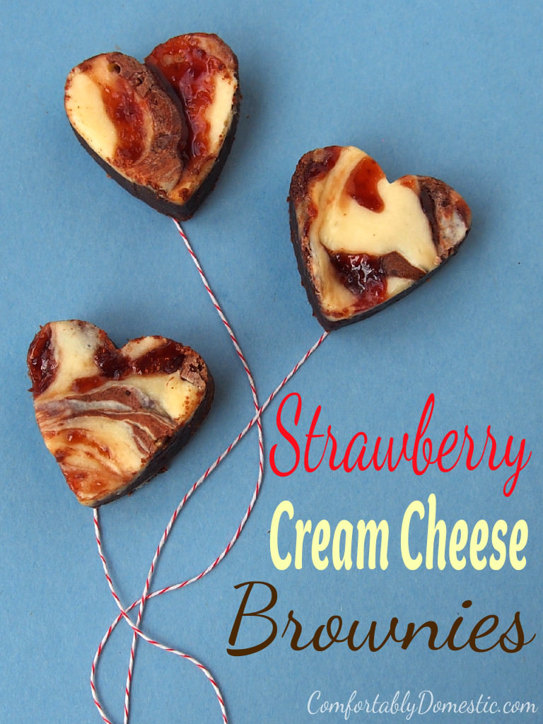Strawberry Cream Cheese Brownies | ComfortablyDomestic.com