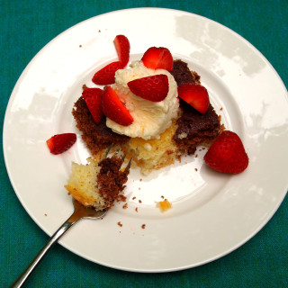 Chocolate Loves Vanilla Cake | ComfortablyDomestic.com