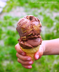 Nut Free SunButter n' Chocolate Ice Cream | ComfortablyDomestic.com