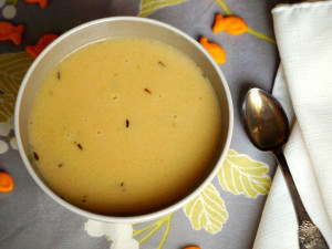 Cream of potato soup is a smooth, creamy potato soup with nice big chunks of potatoes. It's ready in about the time as it takes to prepare a canned soup, but tastes so much better. | ComfortablyDomestic.com