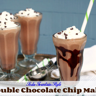 Double Chocolate Chip Malts taste like sipping on frozen malted milk ball candy. A thick, deep chocolate malted milkshake crafted in the classic soda fountain style.