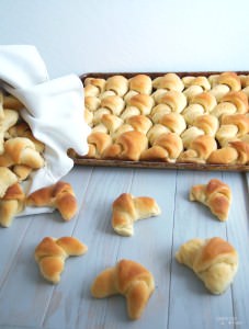 Homemade-Crescent-Rolls-from-Scratch - Crescent style rolls made from scratch are soft, buttery, and just slightly sweet—so much better than the canned variety. | ComfortablyDomestic.com
