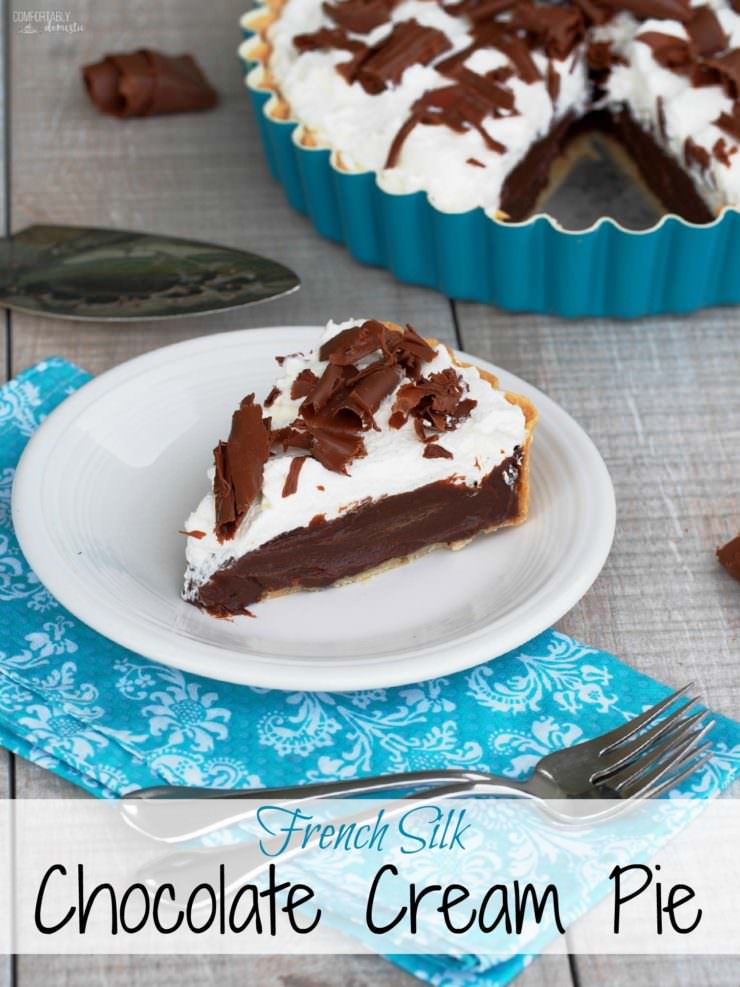 Chocolate-Cream-French-Silk-Pie is a silky, smooth and creamy chocolate pie topped with lightly sweetened whipped cream and glorious milk chocolate shavings. 