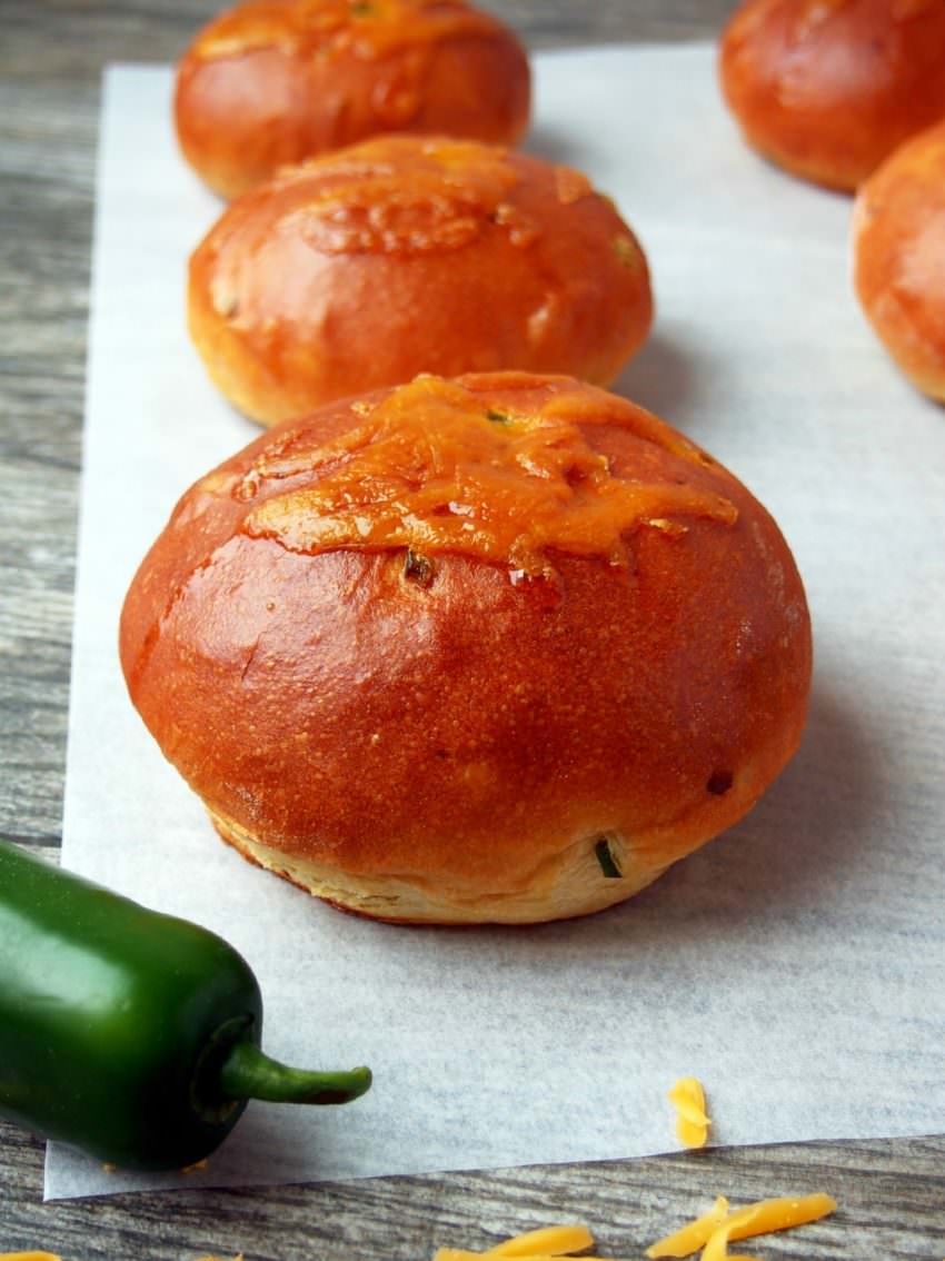 Jalapeno Cheddar Burger Buns - Comfortably Domestic