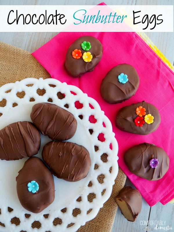 Chocolate-Sunbutter-Eggs are a sweet and creamy confection similar to chocolate peanut butter candies, but even better because they're NUT FREE  and safe for those with nut allergies. 