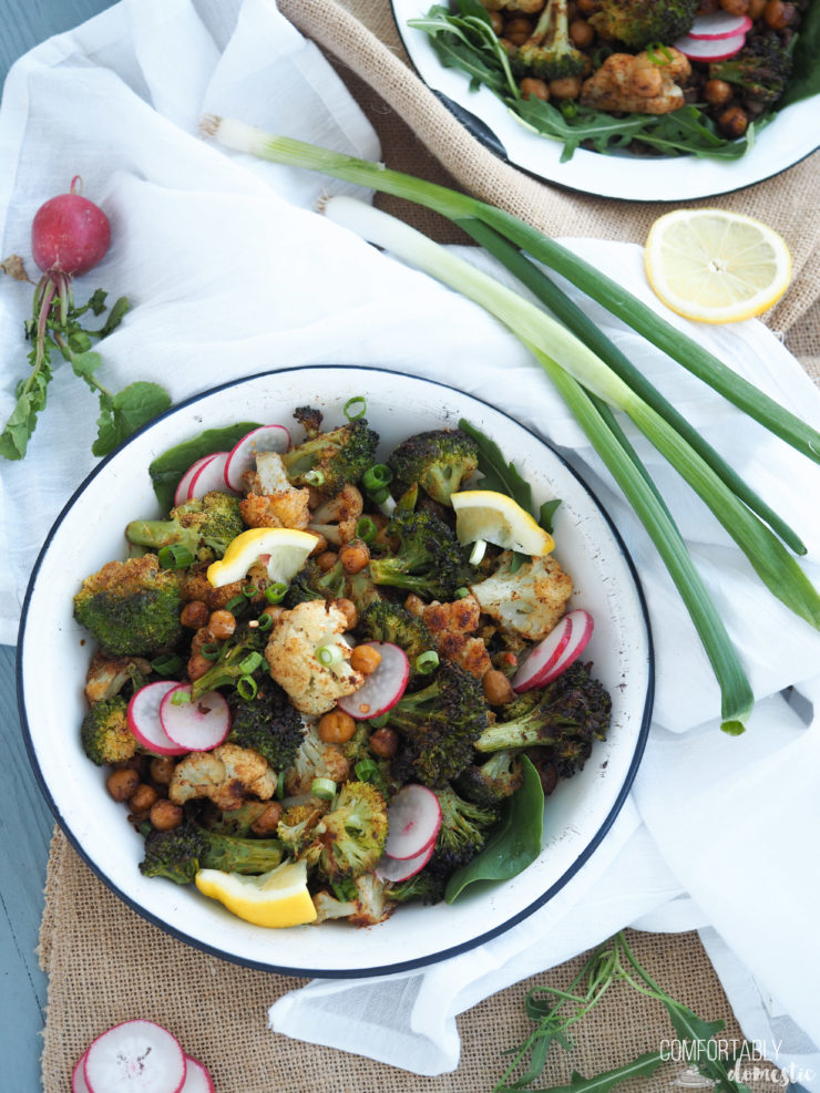 Moroccan-Roasted-Veggie-Power-Bowls are full of nourishing vegetables seasoned with powerful spices to boost the nutrition.