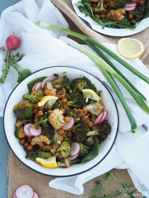 Moroccan-Roasted-Veggie-Power-Bowl is full of nourishing vegetables seasoned with powerful spices to boost nutrition. 